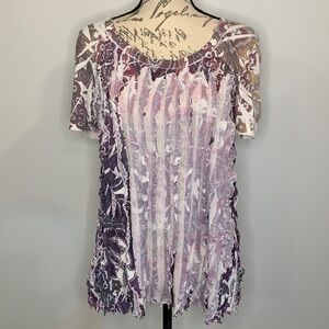 FREE with purchase! Cubism top with vertical ruffles M